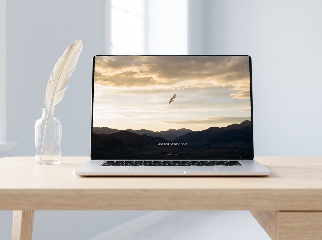 Carried desktop wallpaper on a laptop